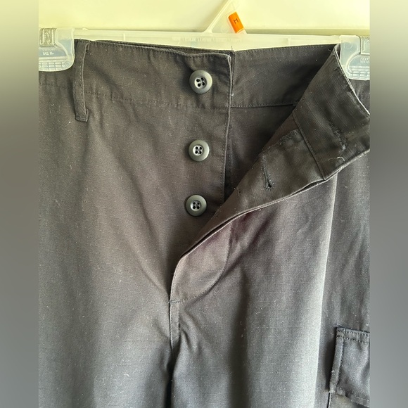 Black Tactical Cargo Pants Adjustable Waist Ripstop Utility Streetwear - Picture 4 of 16